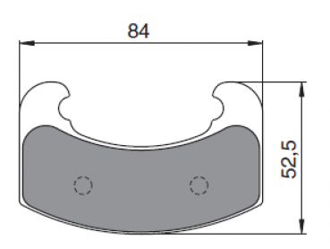 Bremsbeläge für Beringer® - Bremse  (Set mit 2 deckungsgleichen Belägen)