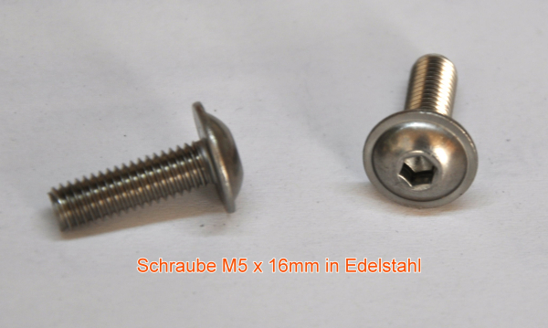 Schraube M5 x 16mm in Edelstahl